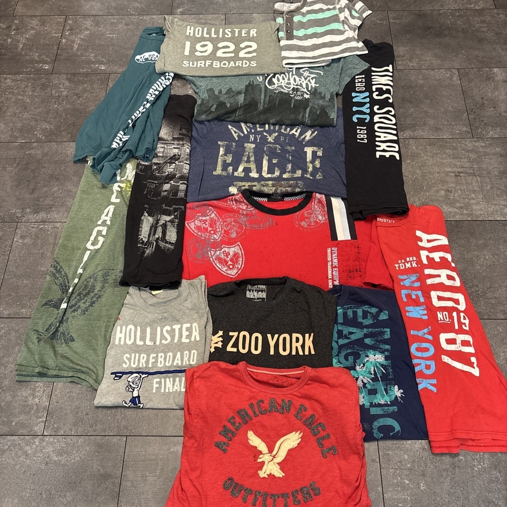VTG AE Hollister South Pole Aero 90's Y2K T-Shirt Bundle Lot Of 14 Grunge Skater